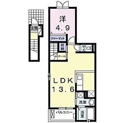 アンジュドルミエール 1LDKの間取図画像