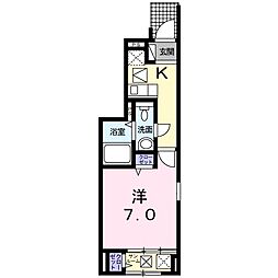 メゾン・ド・ヴェール2 1Kの間取図画像