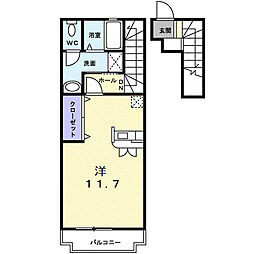 ハイムダイ3 ワンルームの間取図画像