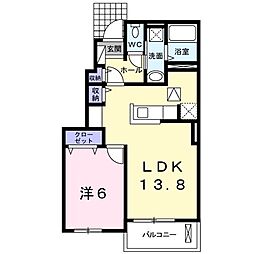 ラルシェ 1LDKの間取図画像