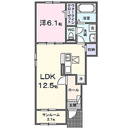 ＫＡＭ　ＫＡＭ 1階1LDKの間取り