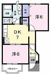 Ｃｅｎｔｕｒｙ21 1階2DKの間取り