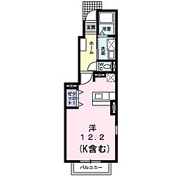 スイフヨウ　Ｂ 1階ワンルームの間取り