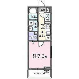 フラッツ　ホープ 1階1Kの間取り