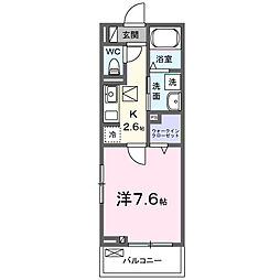 フラッツ　ホープ 1階1Kの間取り