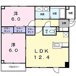ヴィラ・アロニア 2LDKの間取図画像