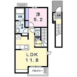モン・クール 2階1LDKの間取り