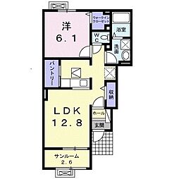 ロハスII 1階1LDKの間取り