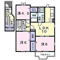 グランドール　Ｆ2 2階3LDKの間取り