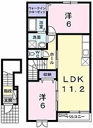 メゾンオランジュリー 2LDKの間取図画像