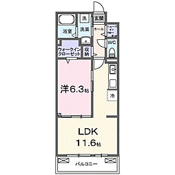 ロト フィオーレ 1LDKの間取図画像