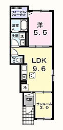 ベルデ 1LDKの間取図画像