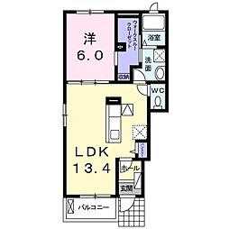 アルタイルII 1階1LDKの間取り
