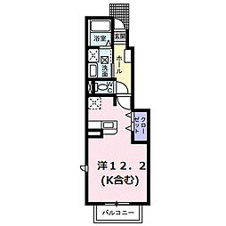 ベルシティＳａｔｏ　Ｂ 1階ワンルームの間取り