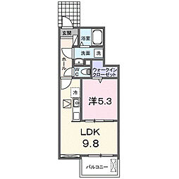 シャーロック 1階1LDKの間取り