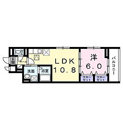 クレストネリマ 2階1LDKの間取り