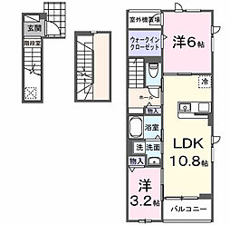ＭＡＬＩＢＵ（マリブ） 3階2LDKの間取り