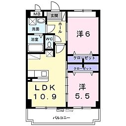 サングローブ3 2LDKの間取図画像