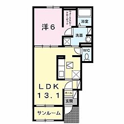 アルドール・アサヒ1 1LDKの間取図画像