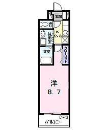 エクセルシオールII 2階1Kの間取り
