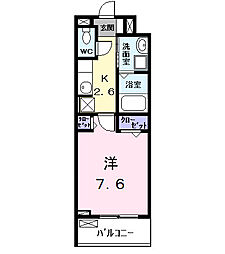 エクセルシオールII 3階1Kの間取り