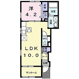 Ｄ．ＡｎｇｅｌｏII 1階1LDKの間取り