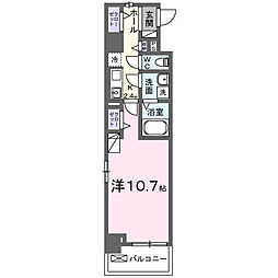 グランピア甚 1Kの間取図画像