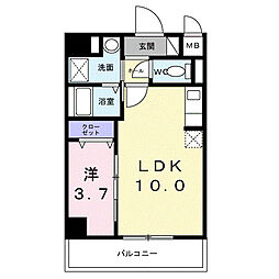 シャラ サーブール 1LDKの間取図画像