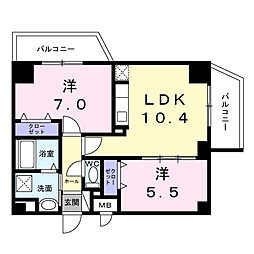 シャラ サーブール 2LDKの間取図画像