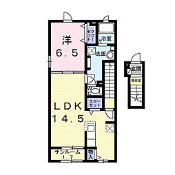 ヴェッタ　コスタ 2階1LDKの間取り