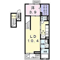 グランパルス 1LDKの間取図画像