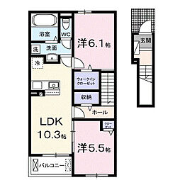 ＫＡＳＨＩＷＡ 2階2LDKの間取り