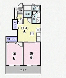 カロンA 2DKの間取図画像