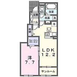 グラース　ミー 1階1LDKの間取り