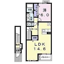 ブライト　Ｉ 2階1LDKの間取り