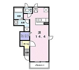ジェントリーu ワンルームの間取図画像