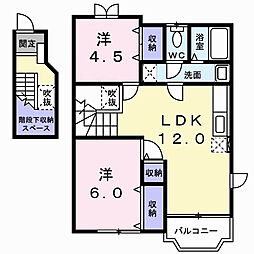 ベルフォーレＡ 2階2LDKの間取り