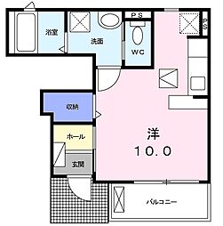 さくら　テラス 1階1Kの間取り