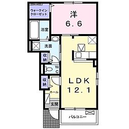 ペルチェ　ウノ 1階1LDKの間取り