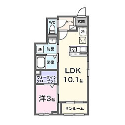 ラーク　Ｍ 1階1LDKの間取り