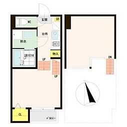 ル・シエル  小松島 1階1Kの間取り