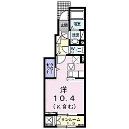 ＢＥＳＴ　ＨＯＵＳＥ　VI 1階ワンルームの間取り