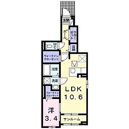 ベル・プロムナード1 1LDKの間取図画像