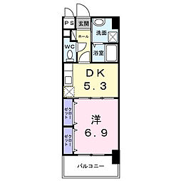 グランド パーク シティ 与儀 1DKの間取図画像