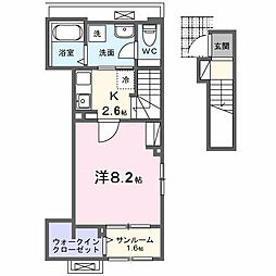 コロレ宝永町 1Kの間取図画像