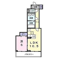 安満北の町アパートA 1LDKの間取図画像