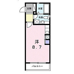 アーバン・ケティーズ 401 4階ワンルームの間取り