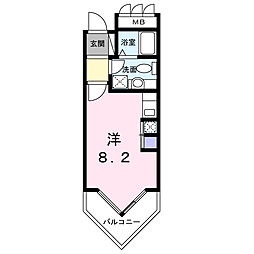 アーバン・ケティーズ 502 5階ワンルームの間取り