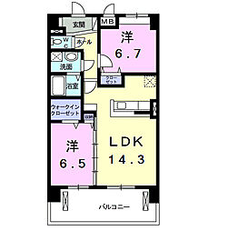 ラフィネ　プランス 2階2LDKの間取り