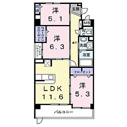 グレートロイヤル リョウチュウ 3LDKの間取図画像